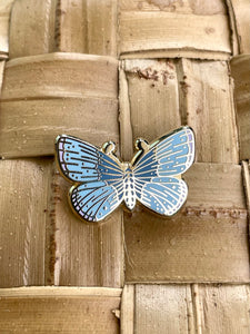 Jahier Studio Koa Butterfly Pin Deluxe Gold Locking Clasps