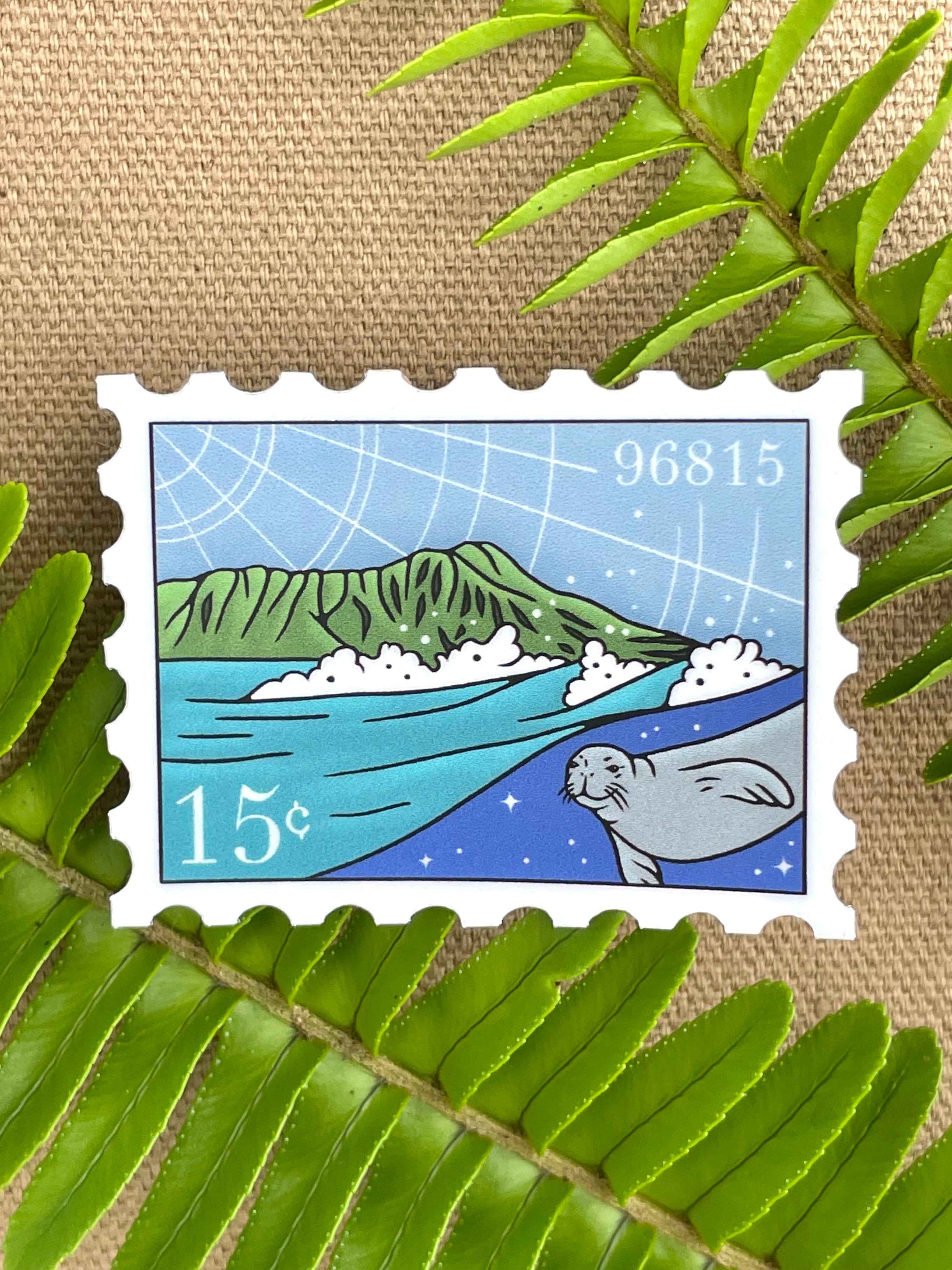 Lē'ahi Post Stamp Sticker
