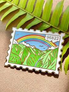 Mānoa Valley Post Stamp Pin ~ Limited Edition Size