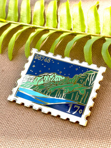 Nā Pali Post Stamp Pin ~ Limited Edition Size