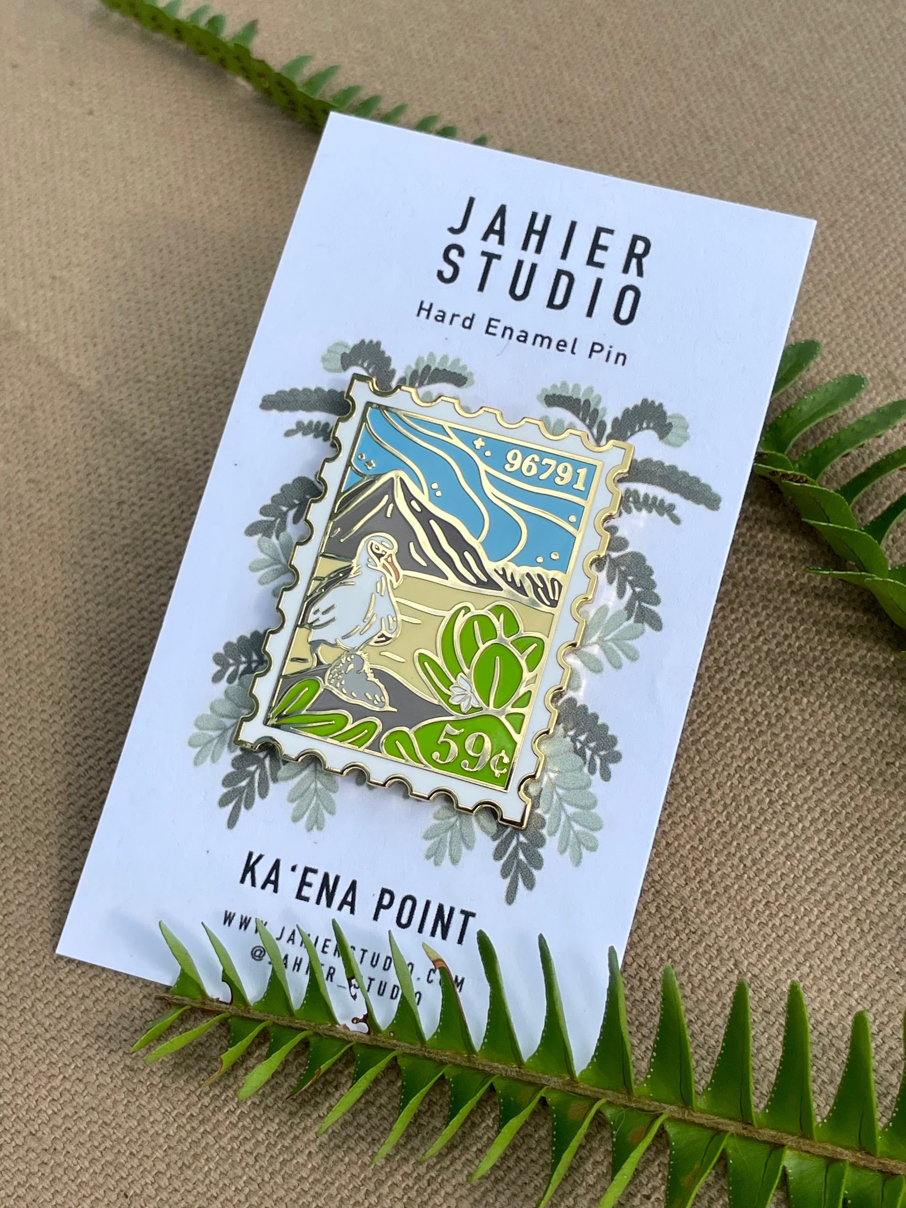 Ka'ena Point Post Stamp Pin – jahierstudio
